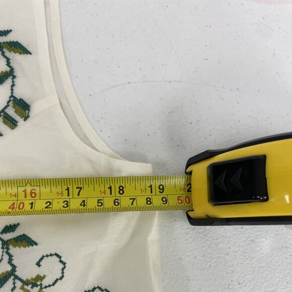 Zara Womens Top Vest M Medium Off White Embroidered Floral boho 4786/003 NWT - Picture 14 of 16